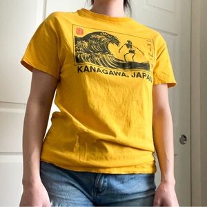 Yellow Kanagawa Japan Graphic T-Shirt